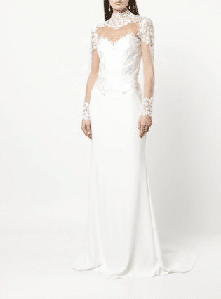 Lace Panel Long Sleeve Dress