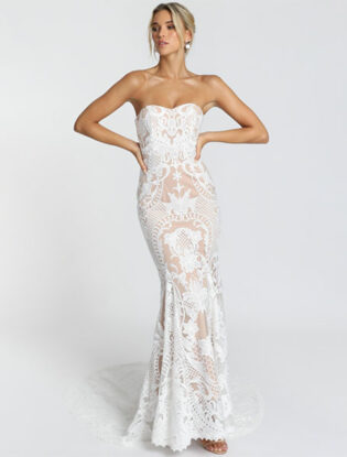 Lets Get Married Gown In White Lace | Showpo