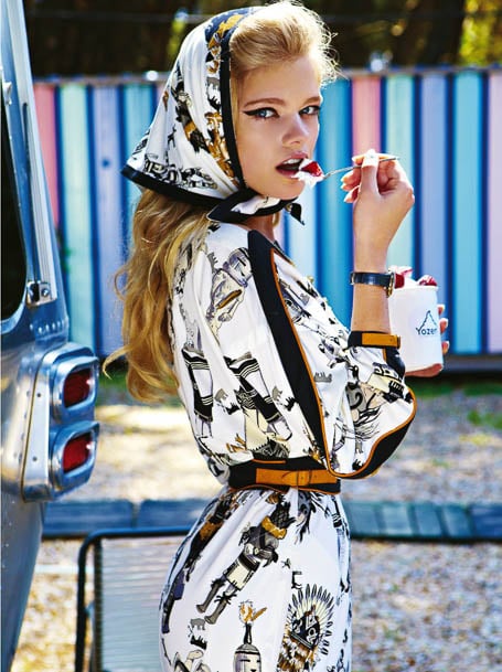 Long Blonde Curly Hair With Headscarf