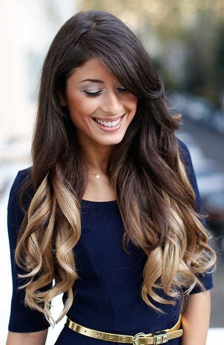 Long Hair With Black And Blonde Ombre