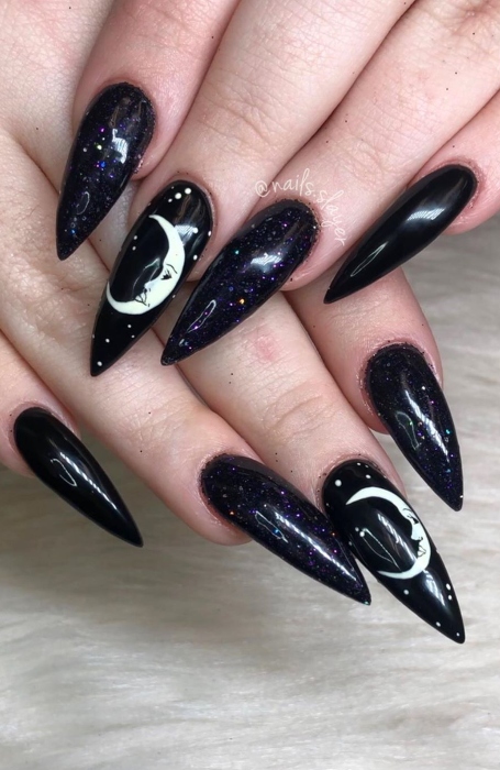 Moon And Star Nails