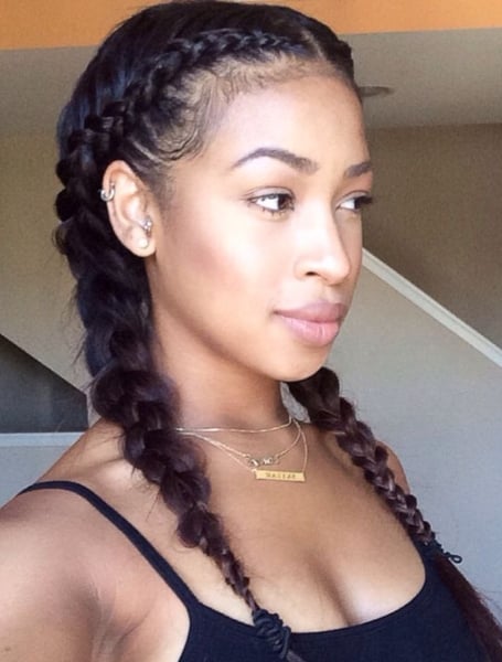 Natural Hair French Braids 