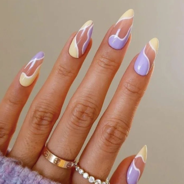 Negative Spacing Purple And Yellow Designs Cutenailspt