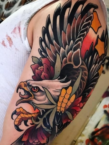 Neo Traditional Eagle Tattoo 