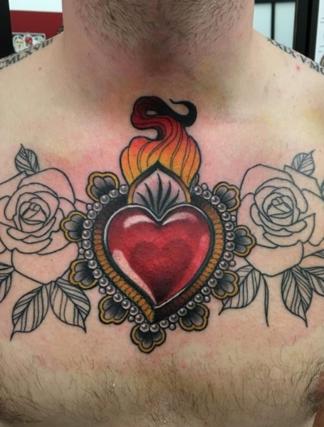 Neo Traditional Heart Tattoo 