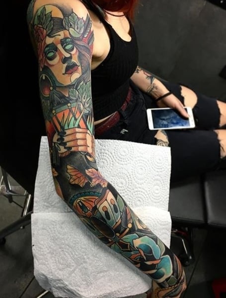 Neo Traditional Sleeve Tattoo 