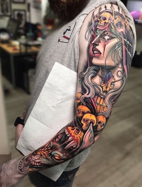 Neo Traditional Sleeve Tattoo