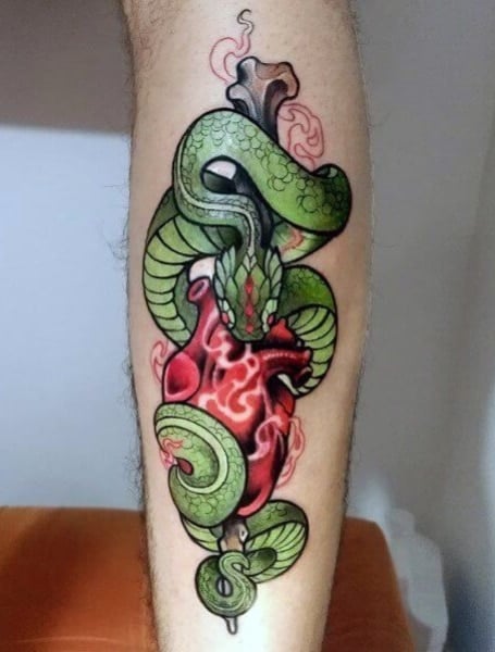 Neo Traditional Snake Tattoo