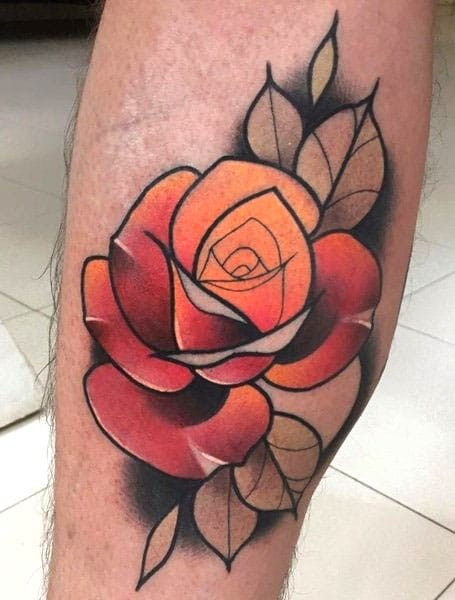 Neo Traditional Tattoo Flower