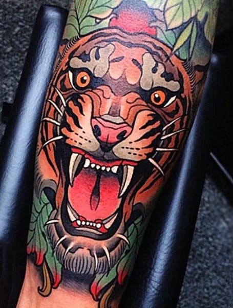 Neo Traditional Tiger Tattoo1