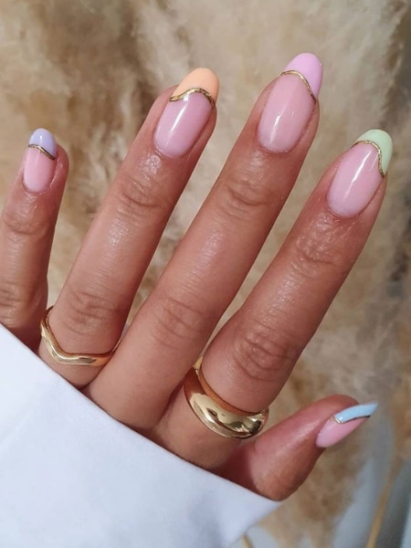 Pastel French Tip Nails