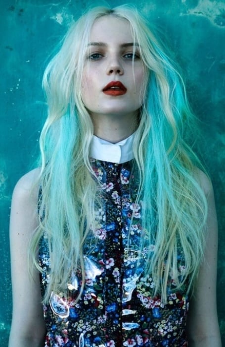 Platinum Blonde And Blue Hair