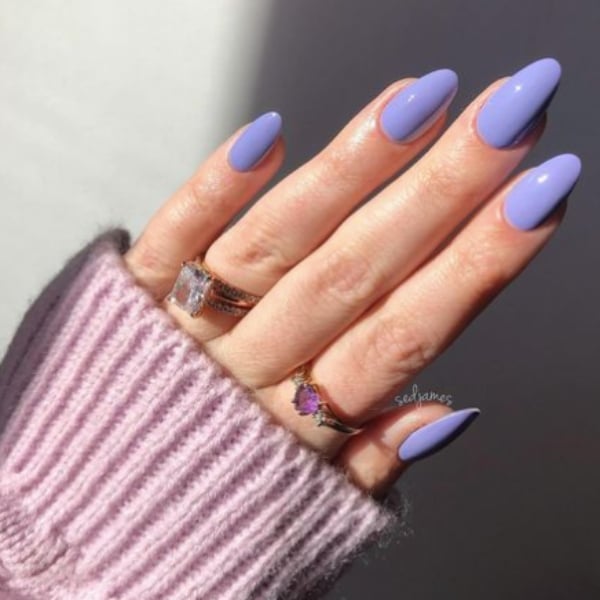 Purple Lavender Long Nails. Sedjames