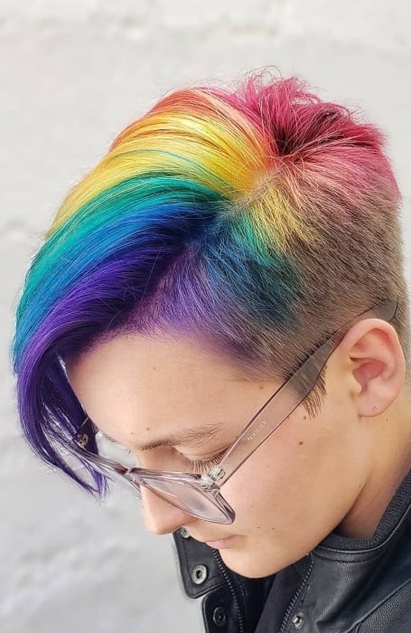 Rainbow Pixie Cut