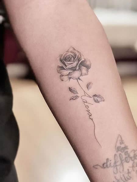 Rose Tattoo With A Name