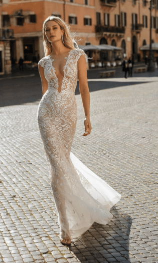Slim And Gentle Mermaid Wedding Dress Lace Beach Wedding | Etsy Australia