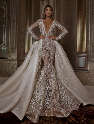 Sparkling Sexy Mermaid Wedding Dress Extra Long Mermaid | Etsy Australia
