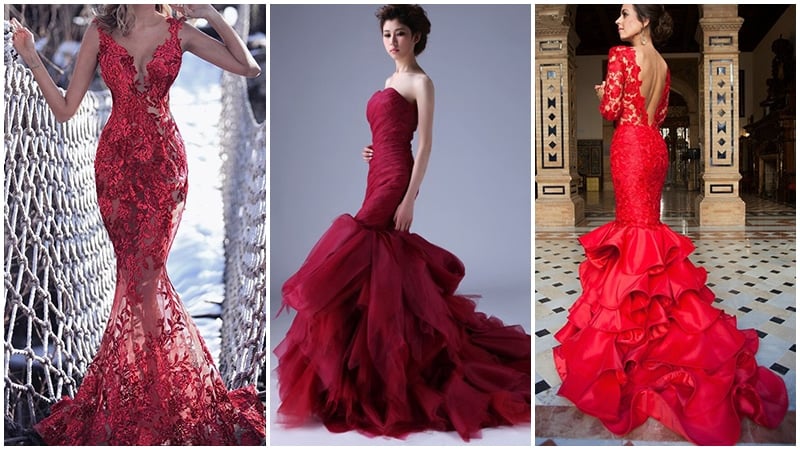 Sexy Red Wedding Dress