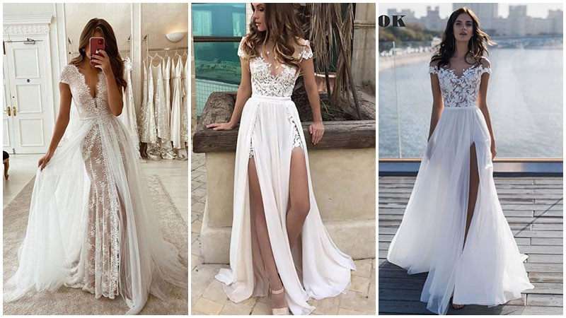 Sexy Short Sleeve Wedding Dresses