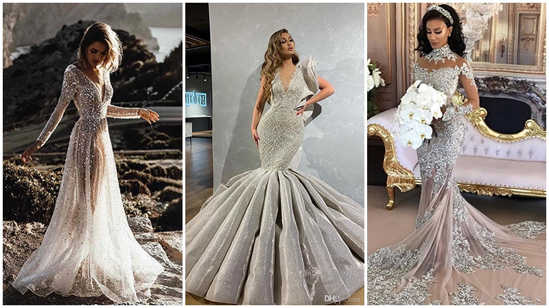 Sexy Silver Wedding Dresses