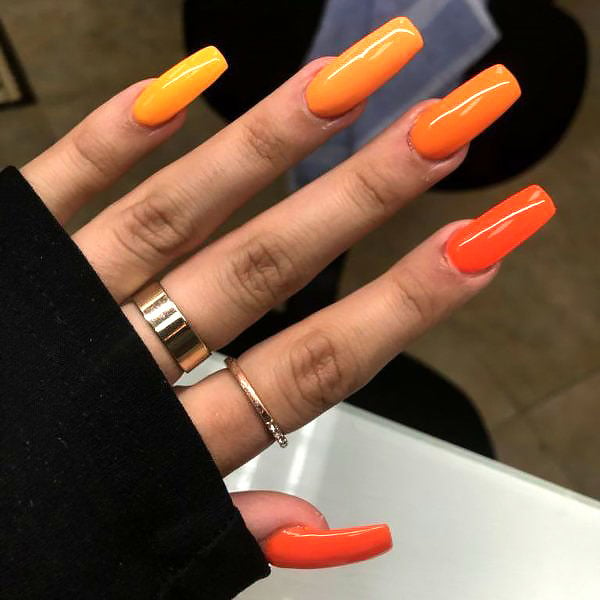 Shades Of Orange Nails