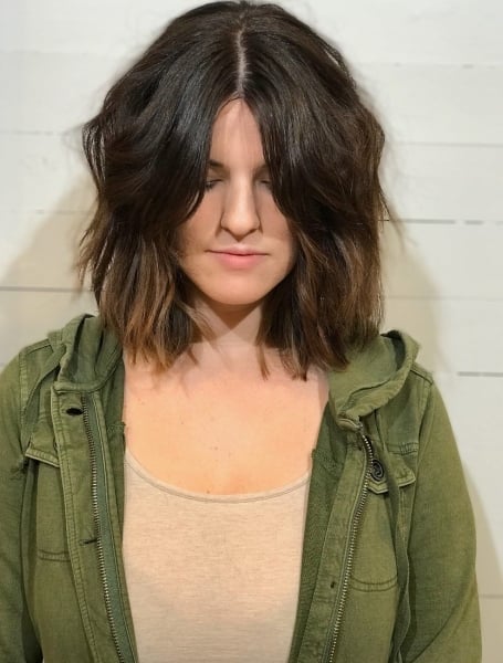 Short Layered Hair With Middle Part