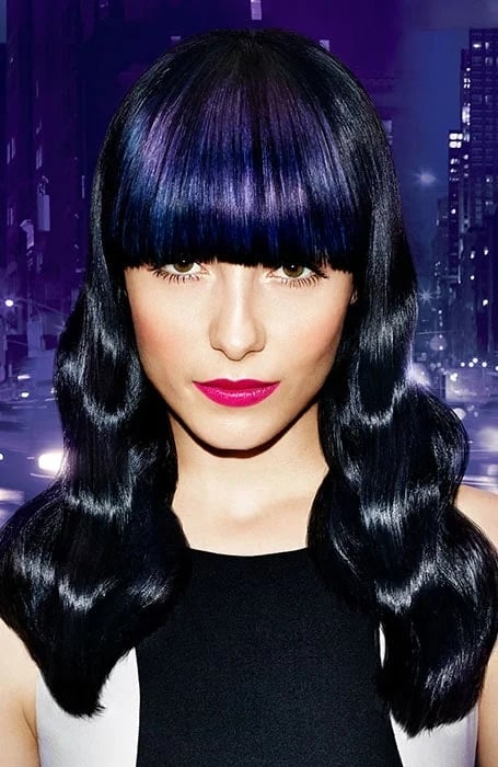 Two Toned Blue And Black Hair