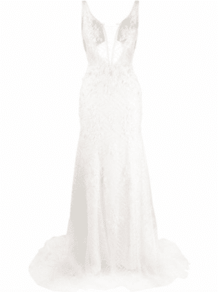 V Neck Mermaid Bridal Dress