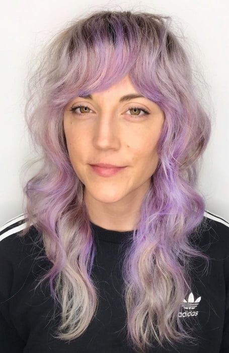 Violet Hair Shag Style