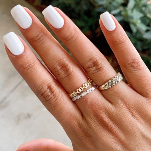 White Square Nails