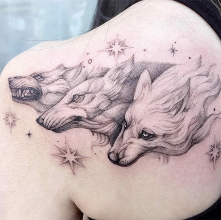 Wolf Pack Tattoo Women