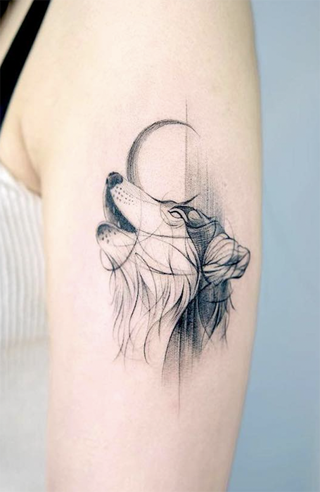 Wolf Shoulder Tattoo Women