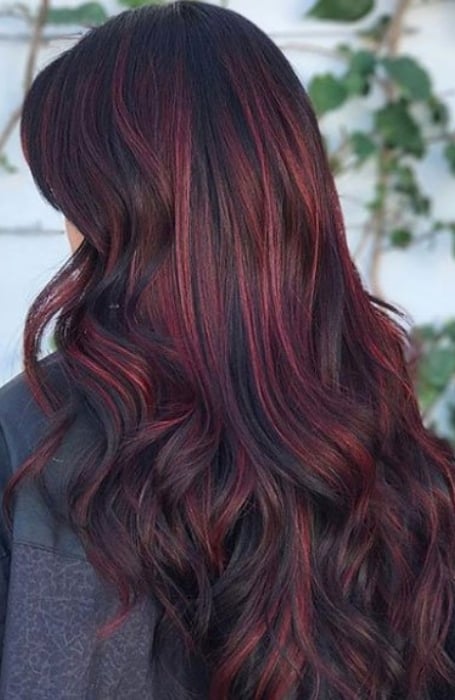 Black And Dark Red Hair