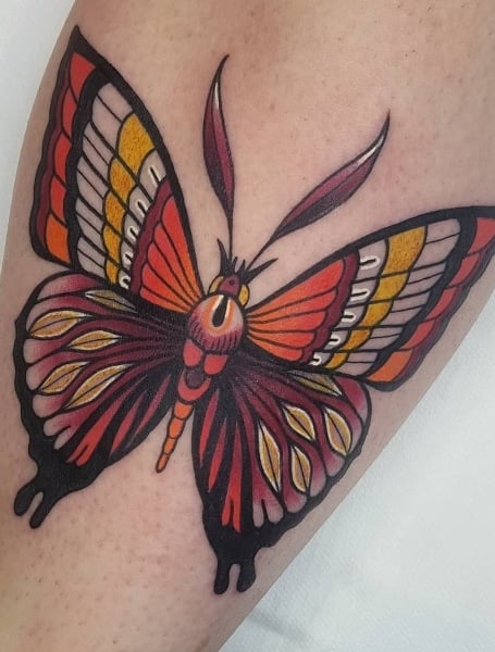 Neo Traditional Butterfly Tattoo