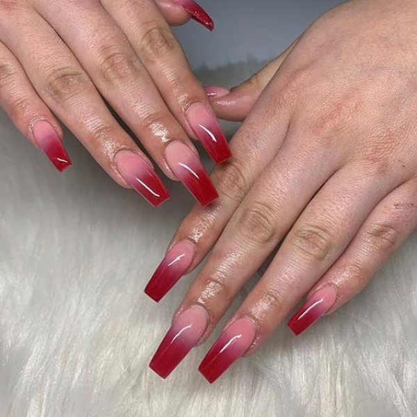 Red Ombre Nails