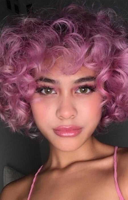 Short Bright Pink Curls