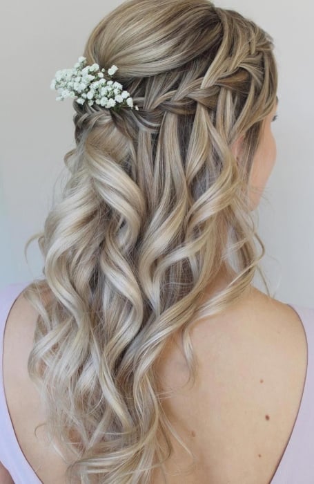 Waterfall Braid Wedding