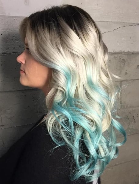 Ash Blonde With Mint Green Hair