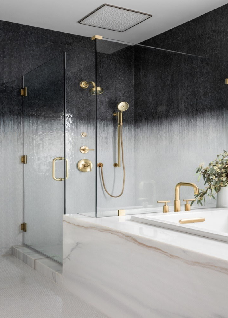 Black And White Master Bathroom