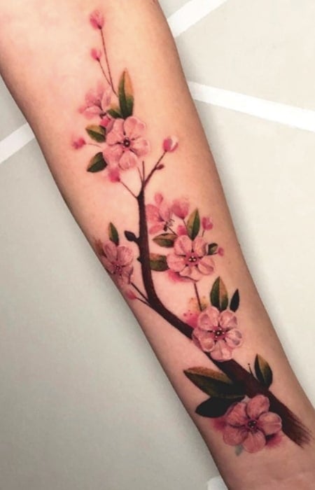 70 Beautiful Cherry Blossom Tattoo Designs  Meaning