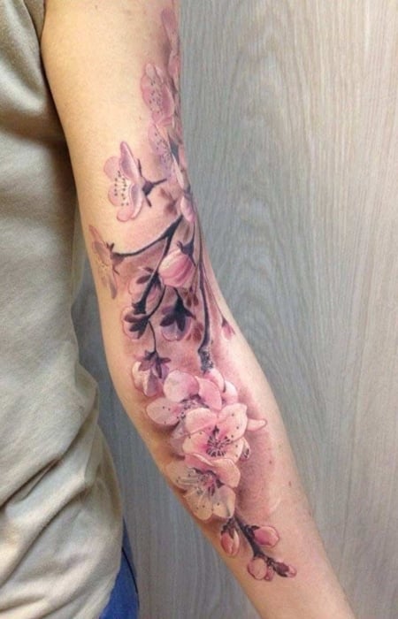 Cherry Blossom Arm Tattoo3