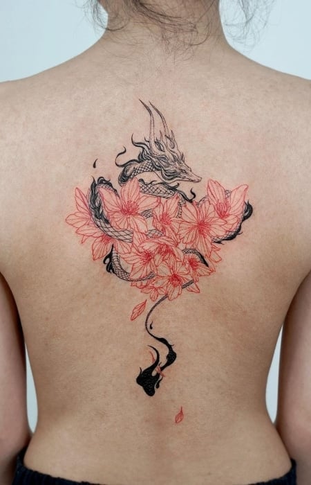 Cherry Blossom Back Tattoo1