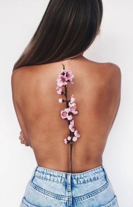 Cherry Blossom Back Tattoo