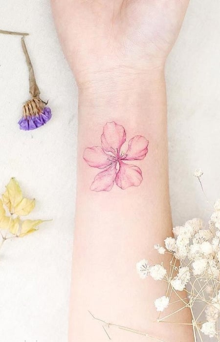 Thea Duskin  Cherry Blossom Wrist Tattoo 2017  Artsy