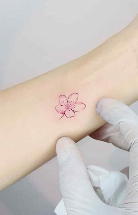 Cherry Blossom Flower Tattoo1