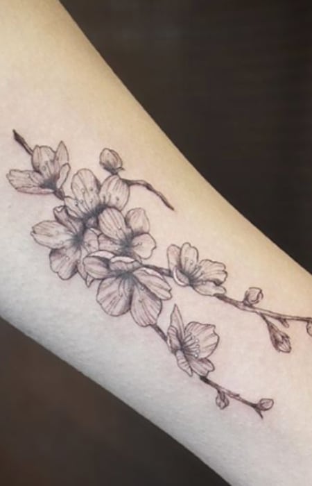 Cherry Blossom Tattoo Black And Grey1