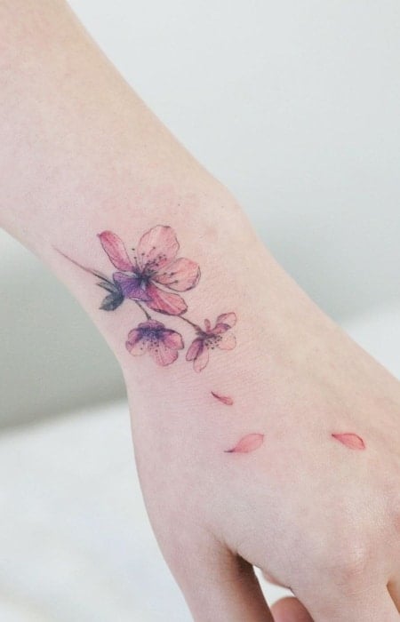 Cherry Blossom Tattoo On Wrist