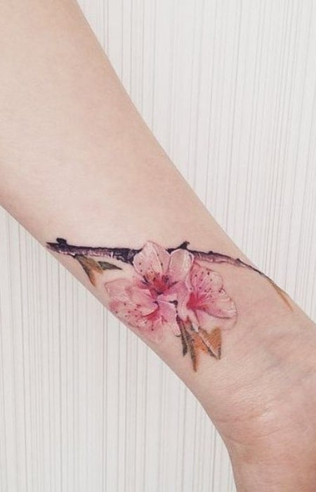 Cherry Blossom Tattoo On Wrist1
