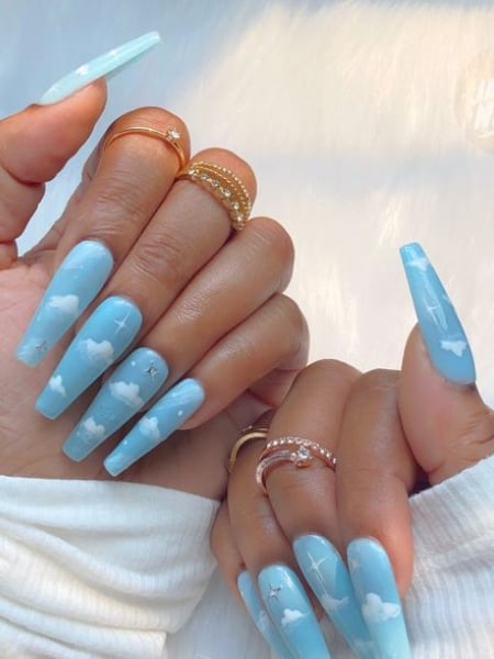 Clouds Nail Design