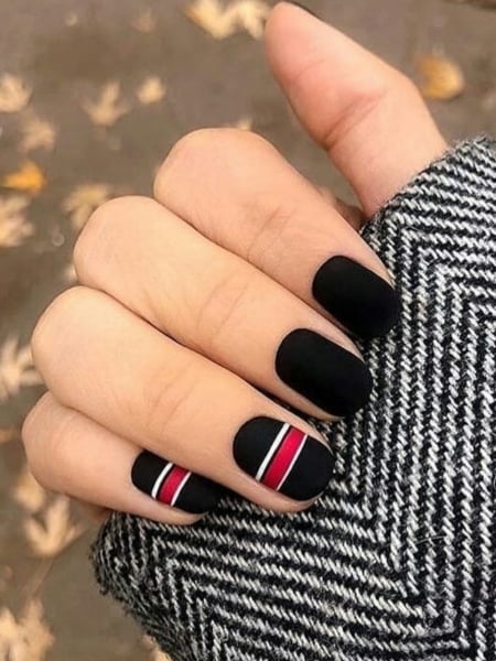 Easy Black And Red Nail Art
